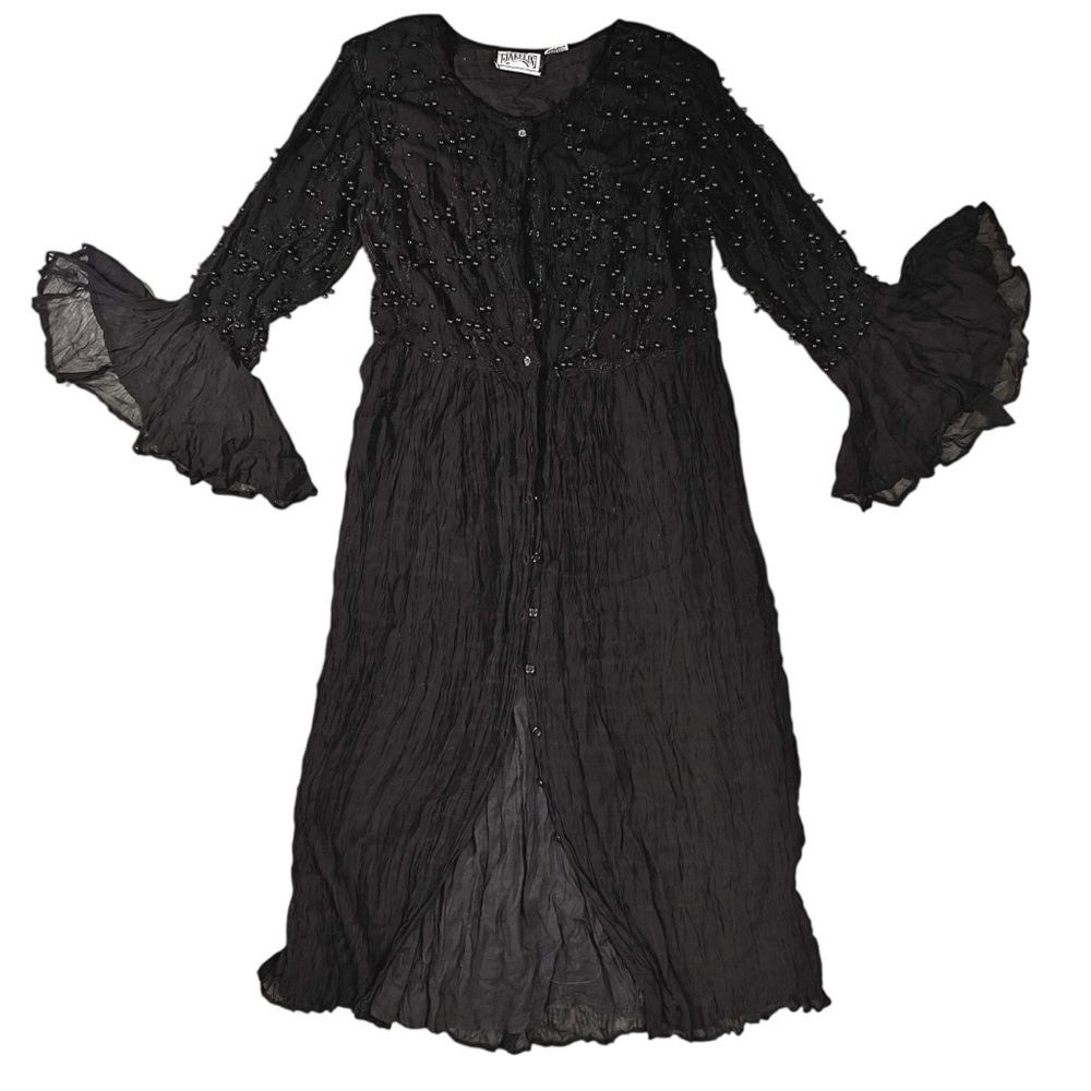 80's Jakelin Maxi Dress S FLAWS Witchy Whimsygoth Goth Fairy Grunge Thrashed - Picture 6 of 16